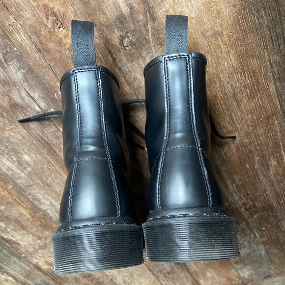 Dr Martens 1460 Black Mono Lace-Up Leather Boots - Picture 8 of 10